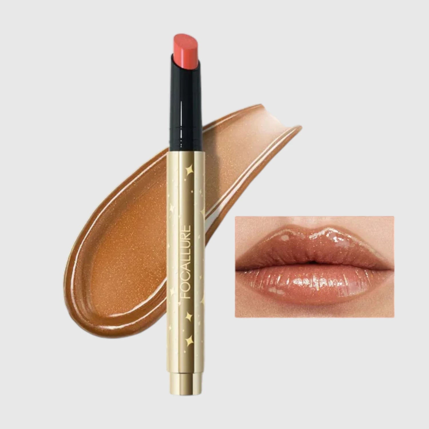 Caneta Lip Gloss Stick Hidratante com Brilho 7 Cores