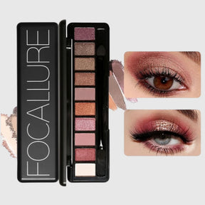 Paleta de Sombras 10 Cores à Prova D'Água